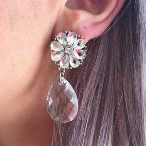 Valeska Earrings Huge Brilliant Swarovski Crystal Runway Dangling